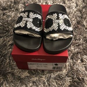 Salvatore Ferragamo Groove Pool Slides